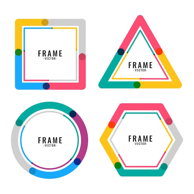 Líneas geométricas de colores, diseño de marcos.