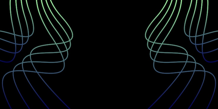 Vector gratuito líneas de neón abstractas en negro