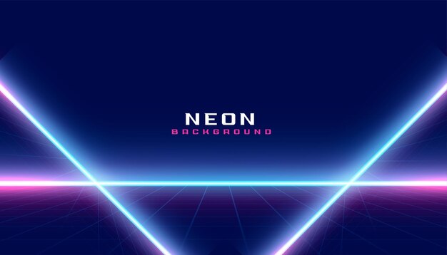 Líneas de neón brillantes para un fondo de estilo retro y sintetizador
