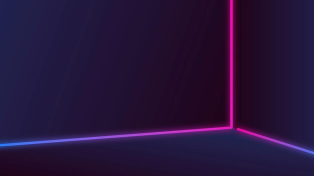 Líneas de neón rosadas y moradas en un vector de fondo oscuro