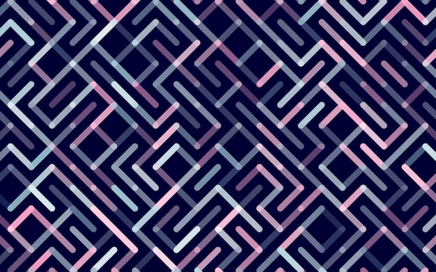Líneas Patrón transparente de vector Banner Ornamento de rayas geométricas Ilustración de fondo lineal monocromática