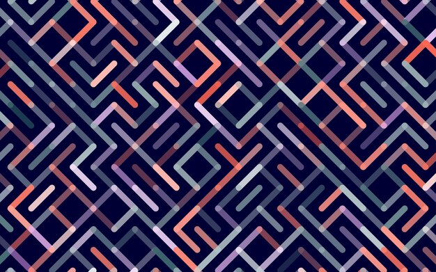 Líneas Patrón transparente de vector Banner Ornamento de rayas geométricas Ilustración de fondo lineal monocromática