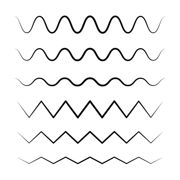 Líneas puntiagudas onduladas y zig-zag