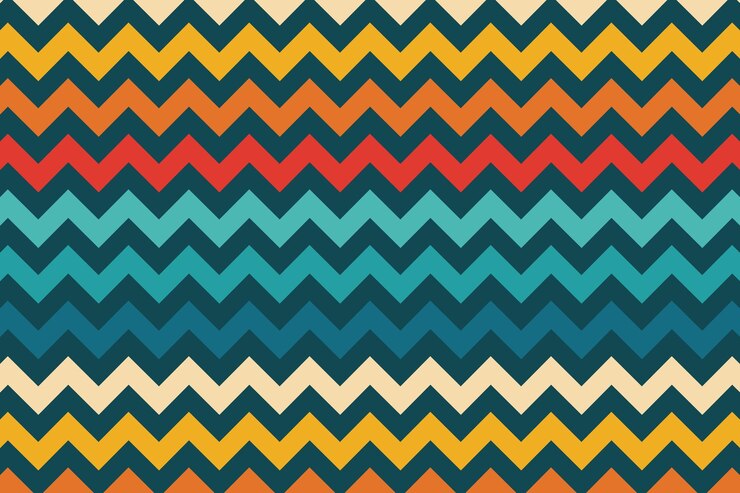 Vector gratuito líneas en zigzag abstractas de color retro