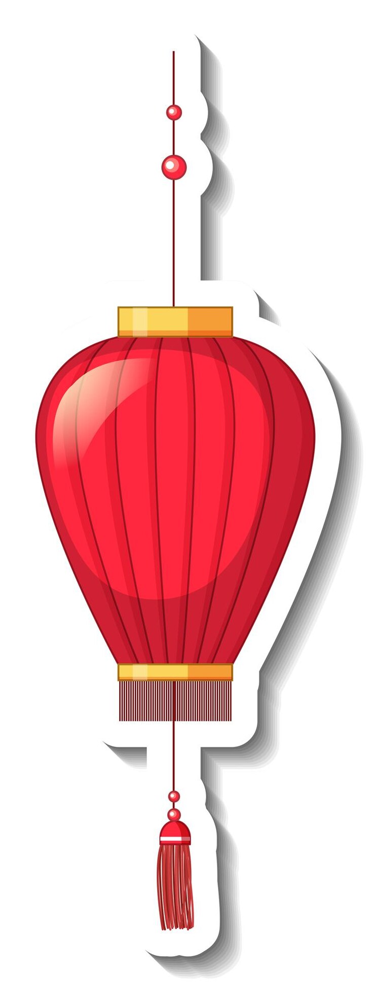 Vector gratuito linterna de papel rojo chino aislado