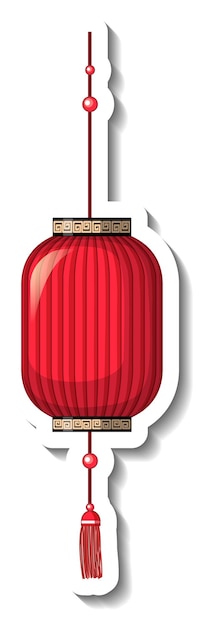 Linterna de papel rojo chino aislado