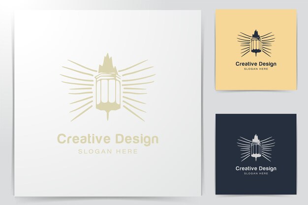 Linternas lámpara logo Ideas. Diseño de logotipo de inspiración. Ilustración de vector de plantilla. Aislado sobre fondo blanco