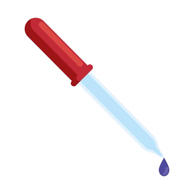 Líquido azul en tubo de ensayo para investigación médica icono aislado