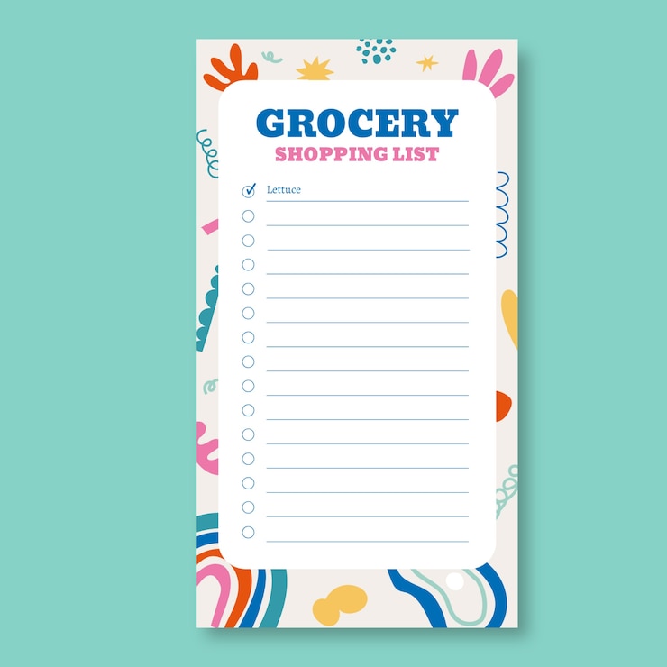 Vector gratuito lista de comestibles vertical dibujada a mano