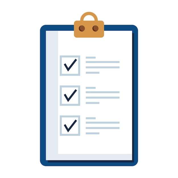 lista de comprobación del portapapeles documento icono aislado