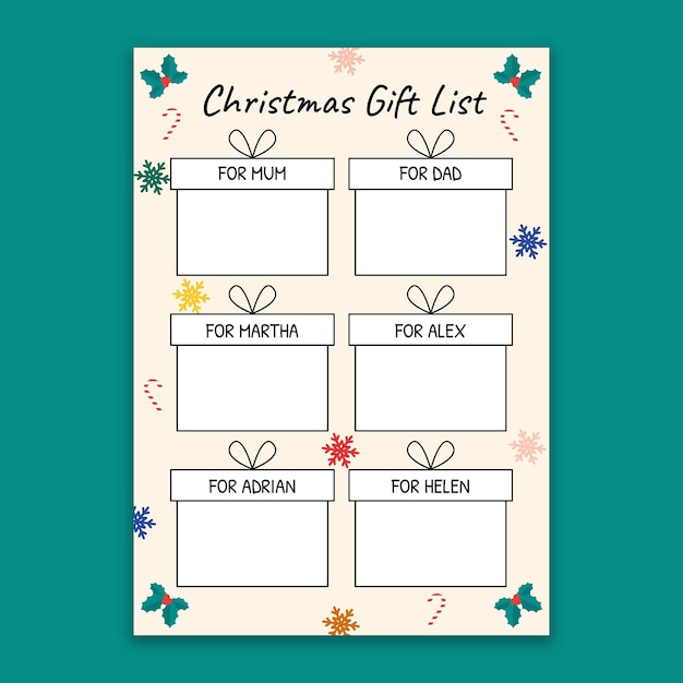 Lista creativa de regalos de navidad