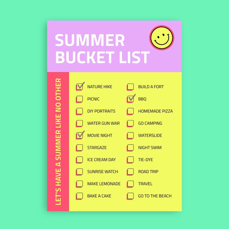 Vector gratuito lista de deseos de verano moderno colorido