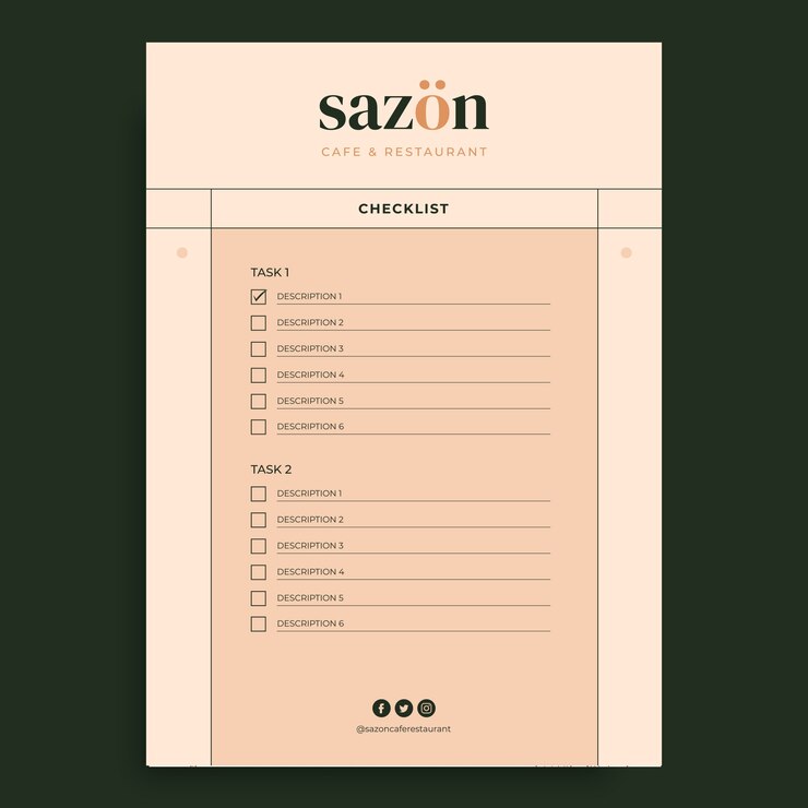 Vector gratuito lista de verificación de café sazon elegante moderno