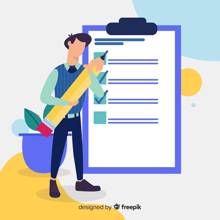 Vector gratuito lista de verificación gigante