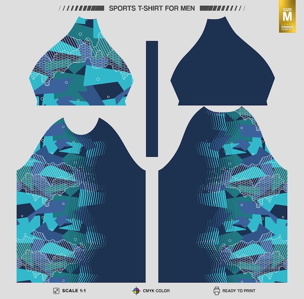 Listo para imprimir camisetas deportivas Patrones de ropa de entrenamiento y entrenamiento
