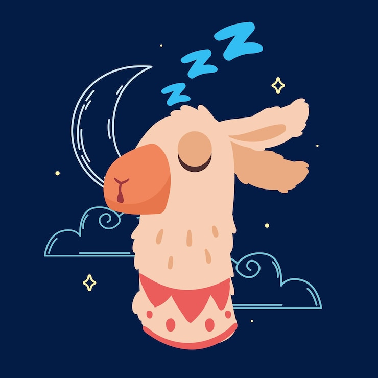 Vector gratuito llama animal peruano durmiendo