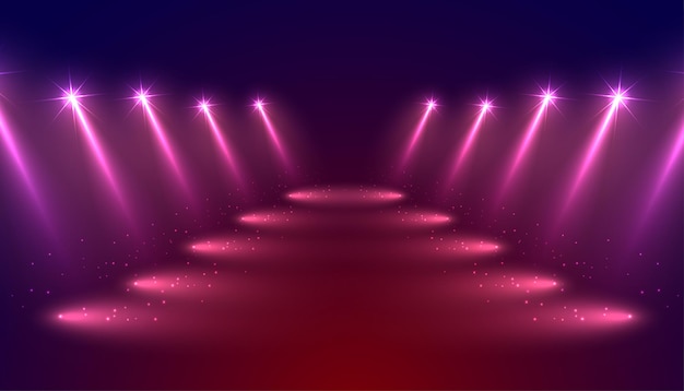 llamativo foco brillante en el fondo del escenario vacío