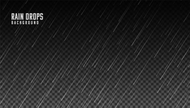 Lluvia que cae sobre fondo transparente