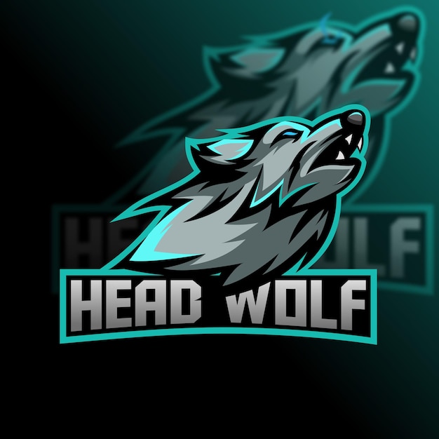 Lobo esport logo juego equipo vector