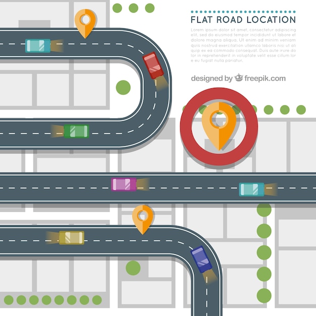Localización de carretera en diseño plano