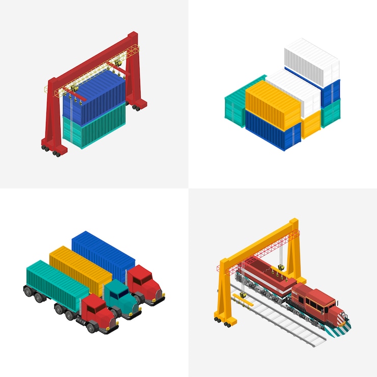 Vector gratuito logística empresarial industrial icono aislado en el fondo