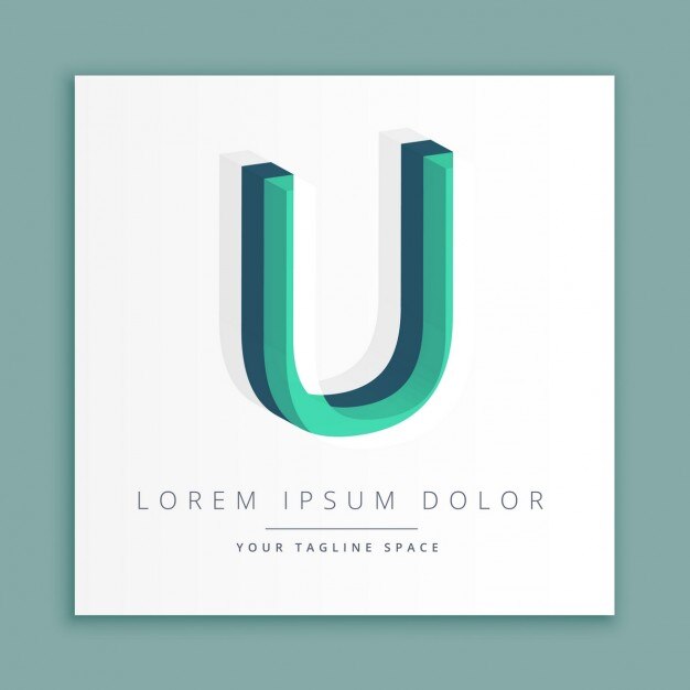 Logo 3d con letra u