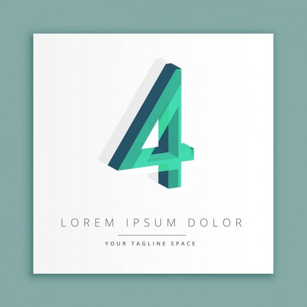 Logo 3d con el número 4