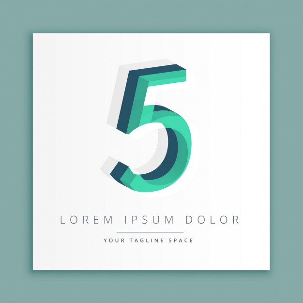 Logo 3d con el número 5