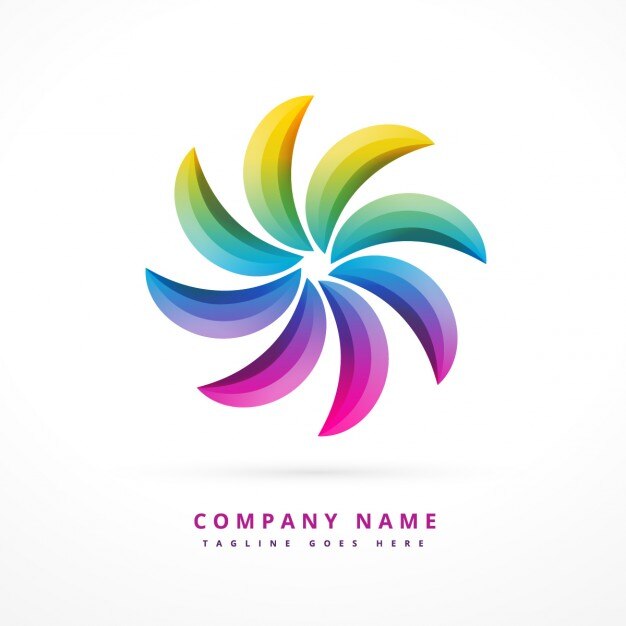 Logo abstracto con colores del arco iris