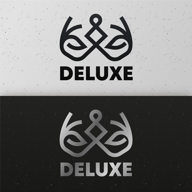 Logo abstracto en concepto de dos versiones