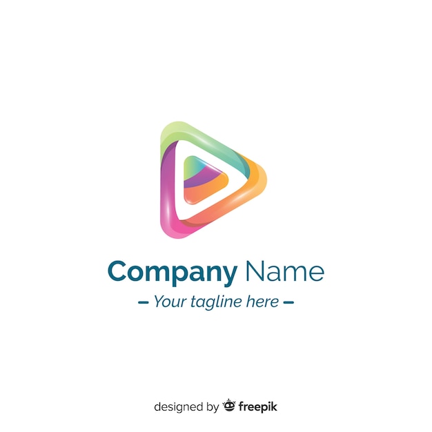 Logo abstracto degradado diseño plano