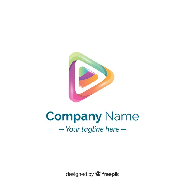 Logo abstracto degradado diseño plano