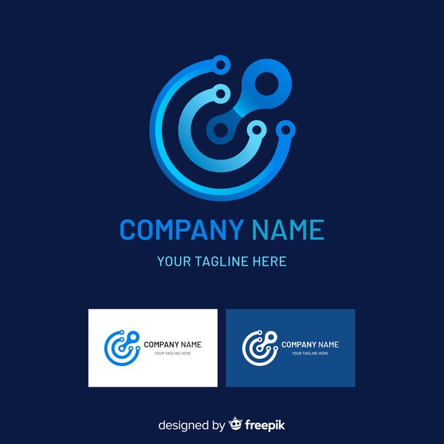 Logo abstracto de empresa tecnológica con degradado