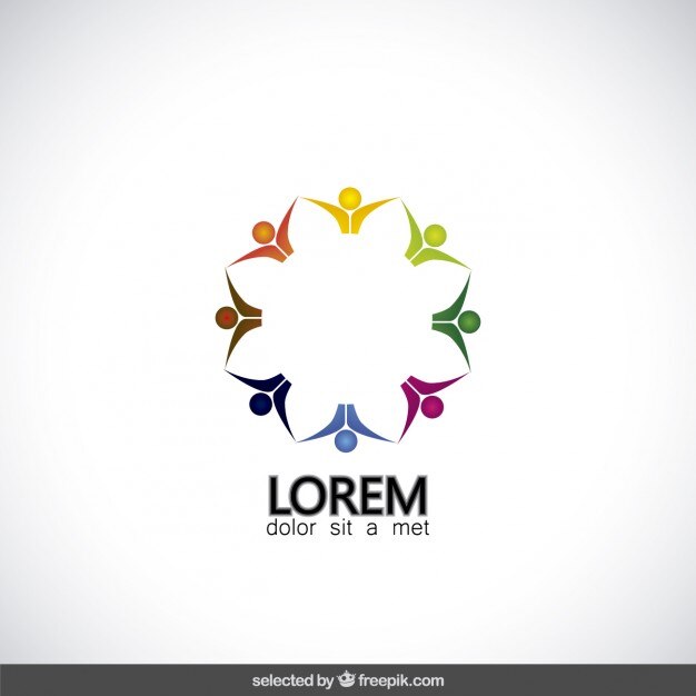 Logo abstracto con forma de flor