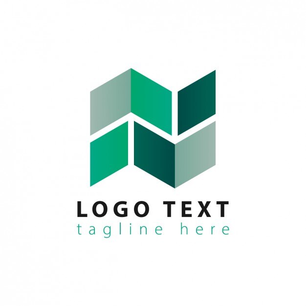 Logo abstracto geométrico en tonos verdes