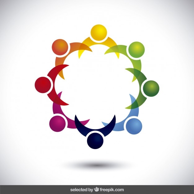 Logo abstracto hecho con avatares de colores