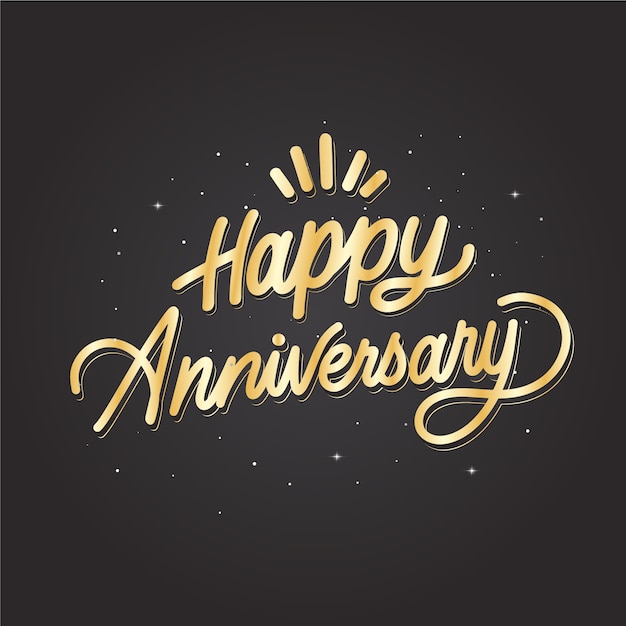 Logo aniversario de oro dibujado a mano