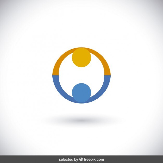 Logo de caridad naranja y azul