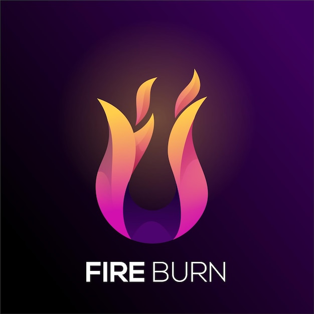 Logo colorido degradado de fuego