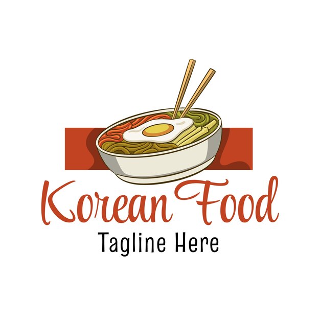 Logo de comida coreana dibujado a mano