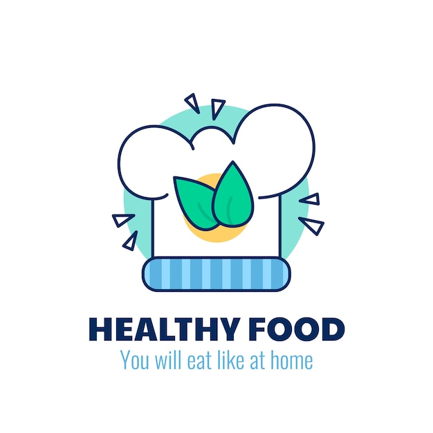 Logo comida sana dibujado a mano