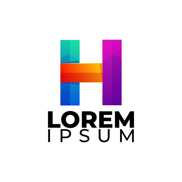 Logo degradado colorido letra H