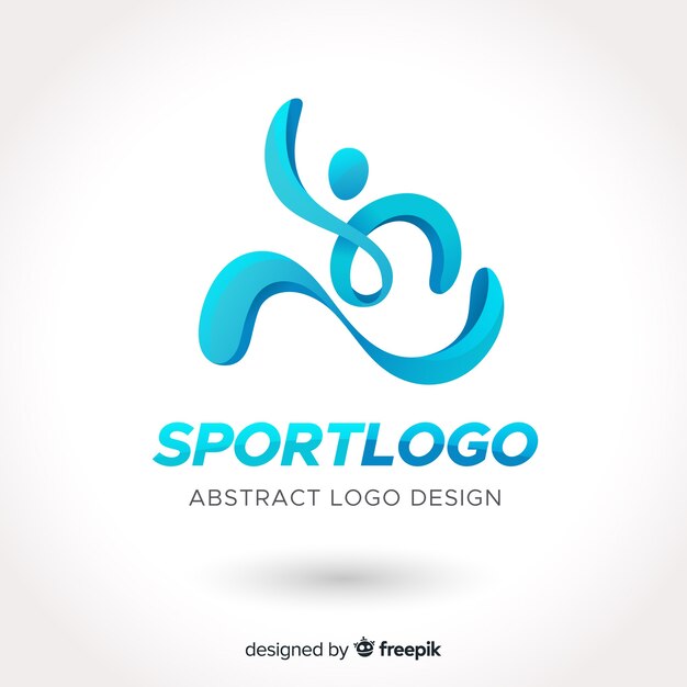 Logo deportivo abstracto diseño plano