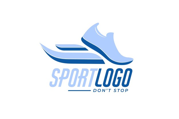 Logo deportivo con zapatillas