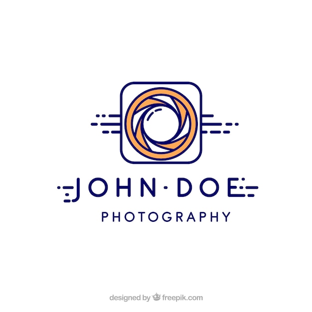 Logo de diafragma de fotografía en estilo plano