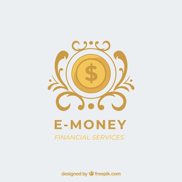 Logo de dinero para empresa en color dorado