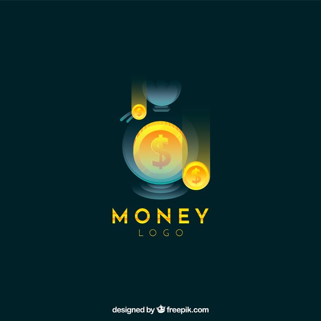 Logo de dinero en estilo plano