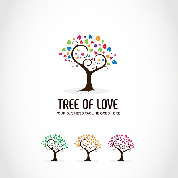Logo con diseño de árbol