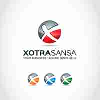 Vector gratuito logo con diseño de bola con x