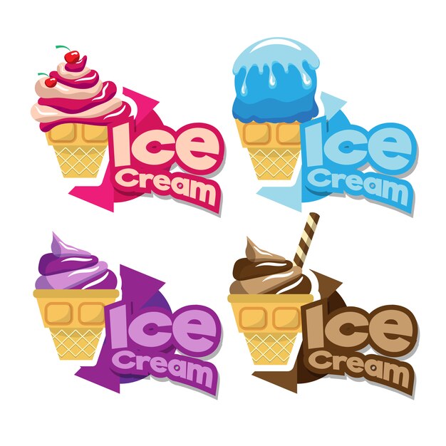 Logo con diseño de helado